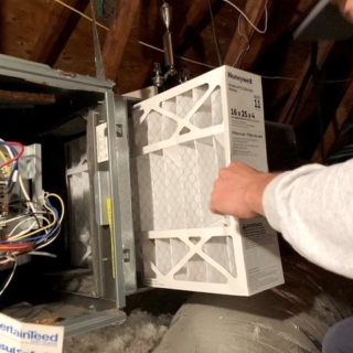 Replacing a 4 inch filter in an HVAC unit
