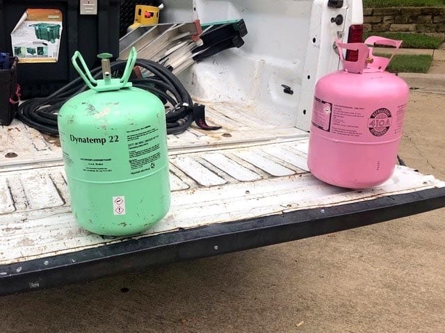 2 canisters of R-22 refrigerant