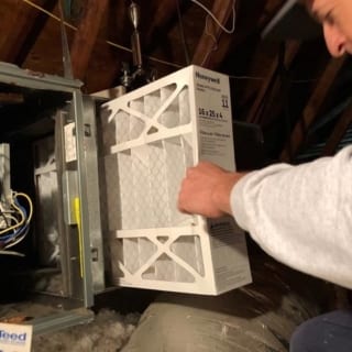 Replacing a 4 inch filter in a customer's HVAC system