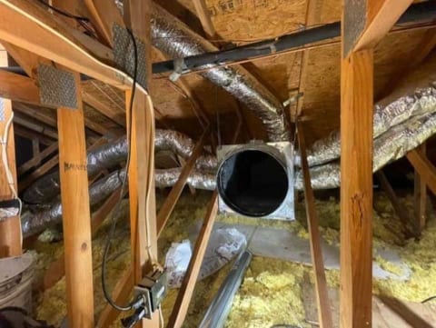 AC Ductwork in a customer's attic