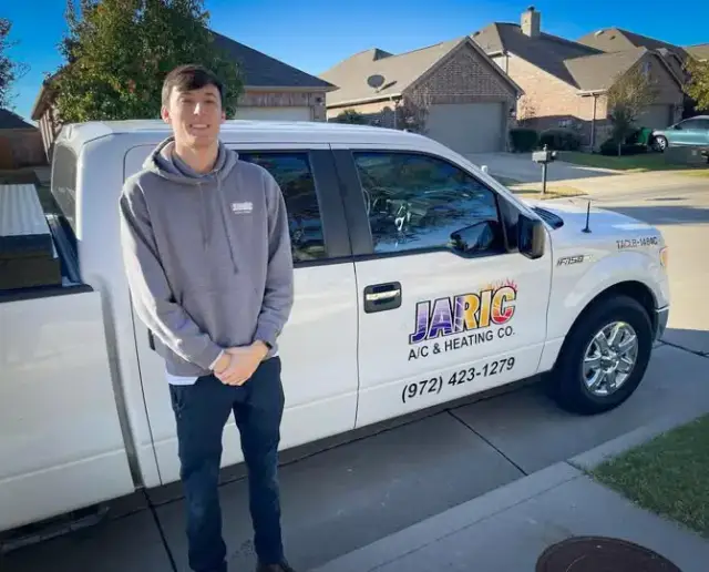 The owner of Jaric AC & Heating is on the job.
